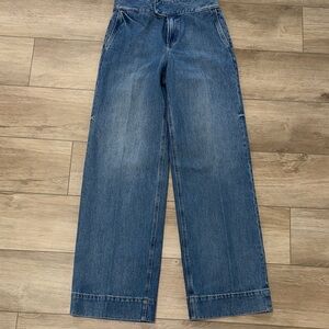 Express Denim Flare Wide high rise -Leg Jeans size 0R medium wash NWOT